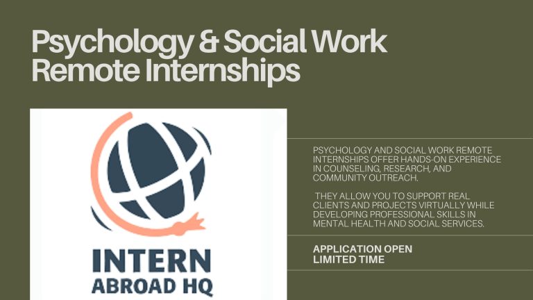 Psychology & Social Work Remote Internships – Intern Abroad HQ